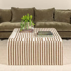 Table basse Kilim « Storied Home » crème et marron : Carrée, aucun assemblage, MDF, 4 points/pieds