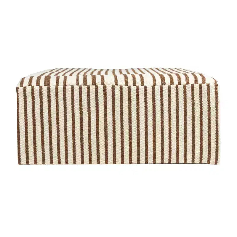 Table basse Kilim « Storied Home » crème et marron : Carrée, aucun assemblage, MDF, 4 points/pieds