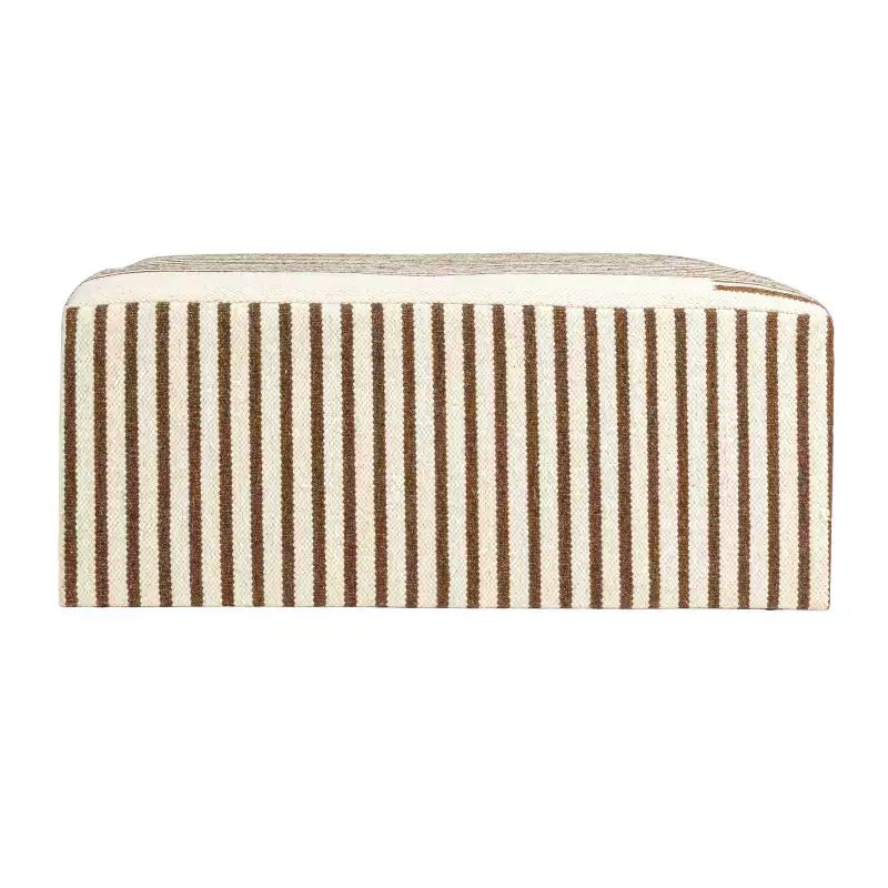 Table basse Kilim « Storied Home » crème et marron : Carrée, aucun assemblage, MDF, 4 points/pieds