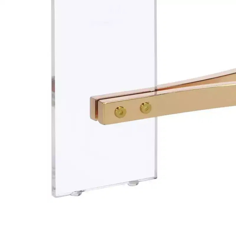 Table basse Sosi 41 po, finition or – Acme Furniture : Plateau rond moderne en verre trempé, compartiment de rangement, cadre thermolaqué