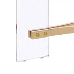 Table basse Sosi 41 po, finition or – Acme Furniture : Plateau rond moderne en verre trempé, compartiment de rangement, cadre thermolaqué