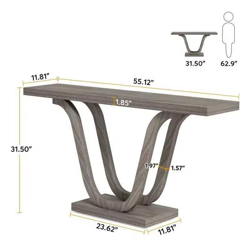 LITTLE TREE Table console style ferme 140 cm, gris clair