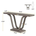 LITTLE TREE Table console style ferme 140 cm, gris clair
