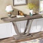 LITTLE TREE Table console style ferme 140 cm, gris clair