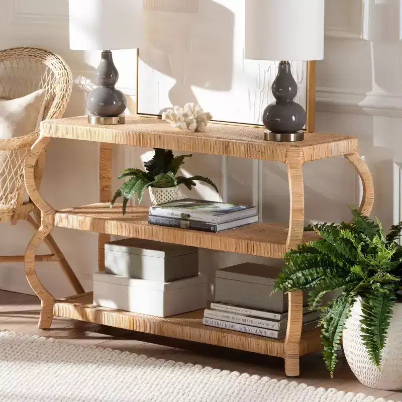 Console 3 Niveaux Dalida Rattan bali & pari Naturel