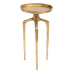 Lot de 2 tables basses gigognes rondes modernes Or antique - Zm Home