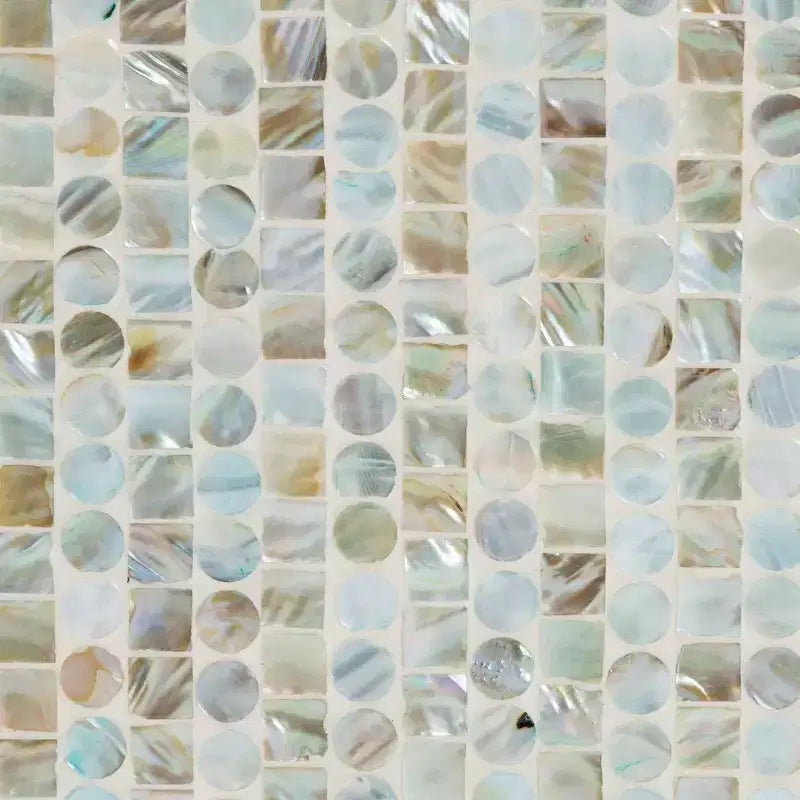Baxton Studio Quintus Meuble de Rangement en Nacre et Métal Mosaïque/Blanc/Doré : Accent Élégant, Étagères Fixes, Aucun Assemblage Requis