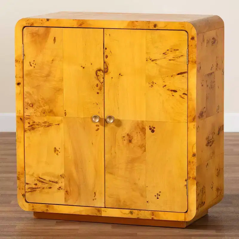 Meuble de rangement bali & pari Netra en véritable bois de loupe de Mappa Burl