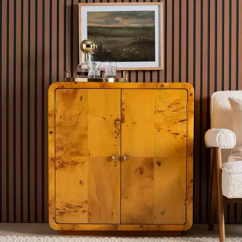 Meuble de rangement bali & pari Netra en véritable bois de loupe de Mappa Burl