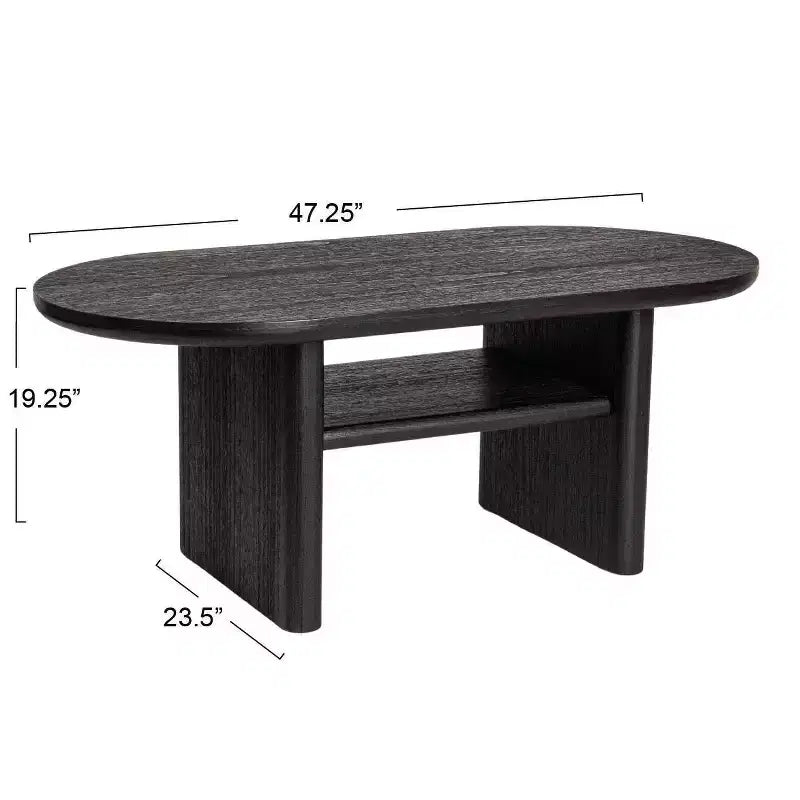 Storied Home Table basse Firwood noire