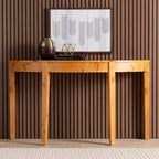 bali &amp; pari Jihan Console demi-lune en véritable bois de loupe de Mappa Burl clair