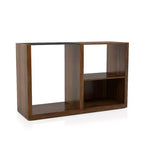 Console de table avec insert en verre trempé Glena Noyer foncé - miBasics