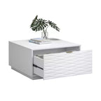Table basse Sauder Morgan Main avec tiroirs, blanche