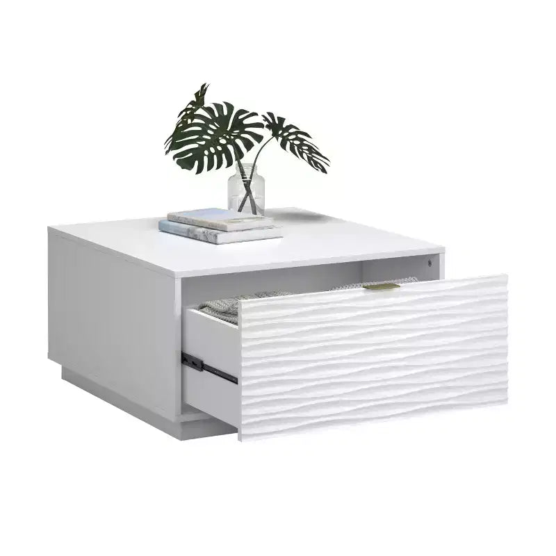 Table basse Sauder Morgan Main avec tiroirs, blanche