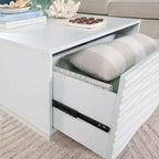 Table basse Sauder Morgan Main avec tiroirs, blanche