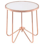 End Table Frosted Rose Gold - Acme Furniture: Contemporary Alivia, Tempered Glass, Metal Frame
