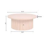 Table basse ronde cannelée Lifestorey Kendrick 13" profil bas Noyer