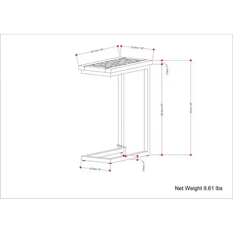 Table d'appoint WyndenHall Rhonda C avec incrustation, naturel