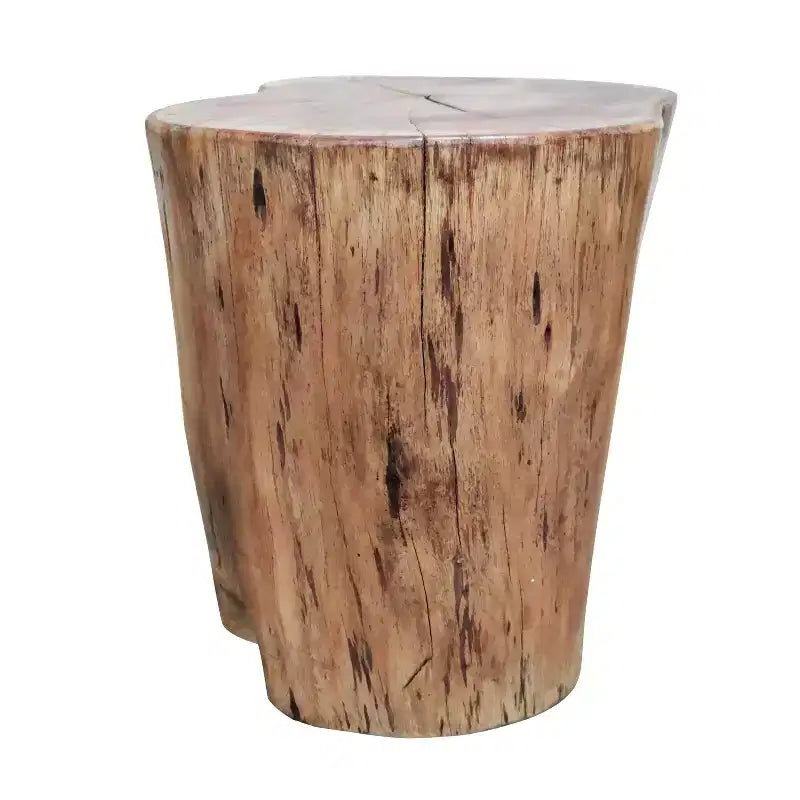 Tabouret d'appoint Urban Port 17" en bois d'acacia massif avec bords naturels, détails de grain et de nœuds, marron naturel