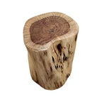 Tabouret d'appoint Urban Port 17" en bois d'acacia massif avec bords naturels, détails de grain et de nœuds, marron naturel