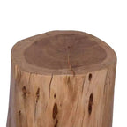 Tabouret d'appoint Urban Port 17" en bois d'acacia massif avec bords naturels, détails de grain et de nœuds, marron naturel