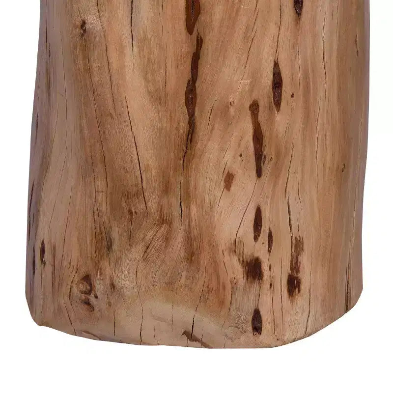 Tabouret d'appoint Urban Port 17" en bois d'acacia massif avec bords naturels, détails de grain et de nœuds, marron naturel