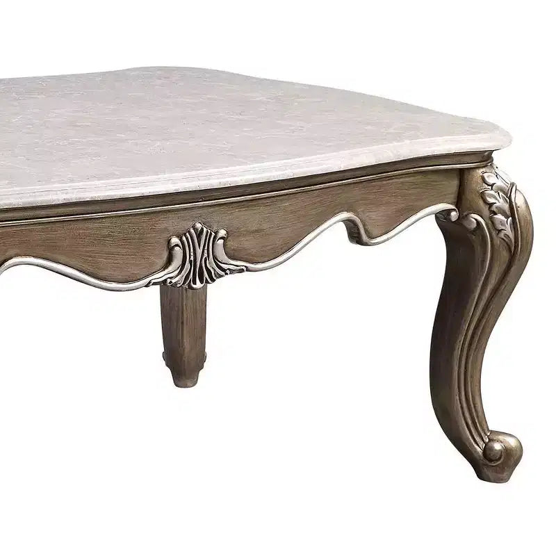 Table basse Elozzol 54" : pieds Queen Anne, sculptures coquilles, aucun assemblage requis - Acme Furniture