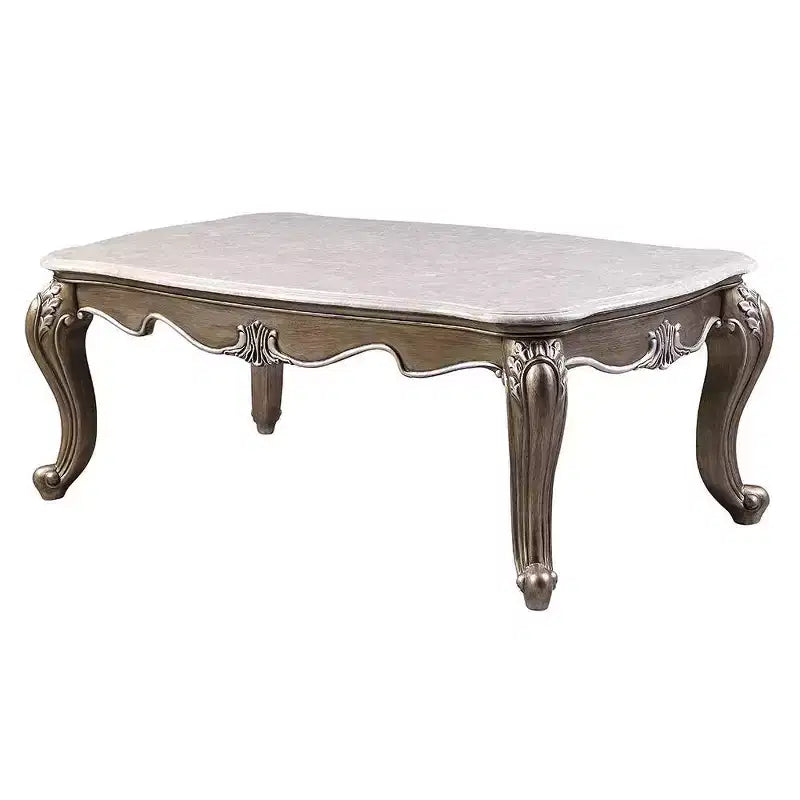 Table basse Elozzol 54" : pieds Queen Anne, sculptures coquilles, aucun assemblage requis - Acme Furniture