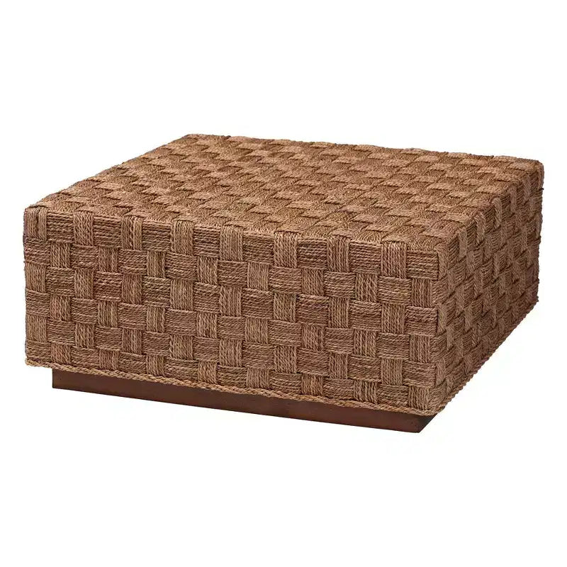 Table basse Karina en jonc de mer naturel et marron clair bali & pari
