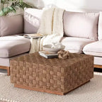 Table basse Karina en jonc de mer naturel et marron clair bali & pari