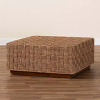 Table basse Karina en jonc de mer naturel et marron clair bali & pari