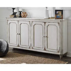 Meubles de rangement décoratifs Natura – Signature Design by Ashley : buffet de style rustique, surface en placage de bois, 4 portes