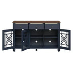 Buffet de salle à manger Festivo 55" de style vintage avec tiroirs, couleur bleu marine
