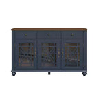 Buffet de salle à manger Festivo 55" de style vintage avec tiroirs, couleur bleu marine