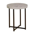 Buylateral Era Round End Table Gray/Black: Industrial Style, Metal Frame, Wood Laminate Top