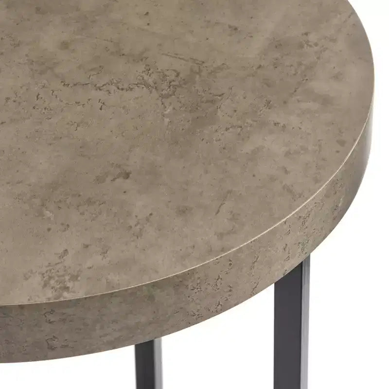 Table d'appoint ronde Buylateral Era Gris/Noir : style industriel, structure en métal, plateau en stratifié de bois