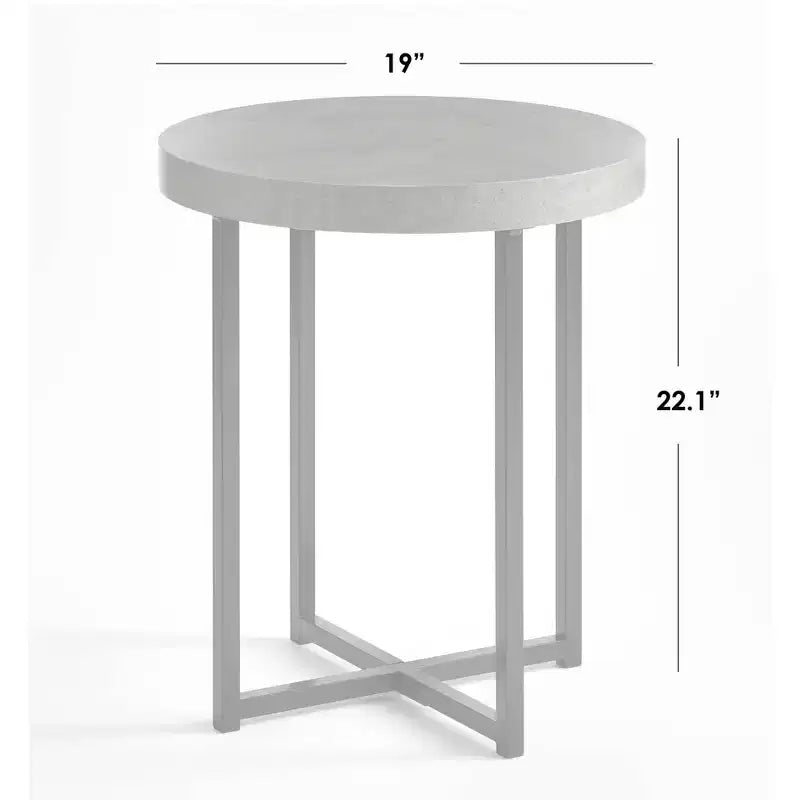 Table d'appoint ronde Buylateral Era Gris/Noir : style industriel, structure en métal, plateau en stratifié de bois