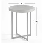 Table d'appoint ronde Buylateral Era Gris/Noir : style industriel, structure en métal, plateau en stratifié de bois