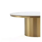 Manhattan Comfort Glenn Table Basse Plateau en Pierre Frittée Or