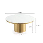 Manhattan Comfort Glenn Table Basse Plateau en Pierre Frittée Or
