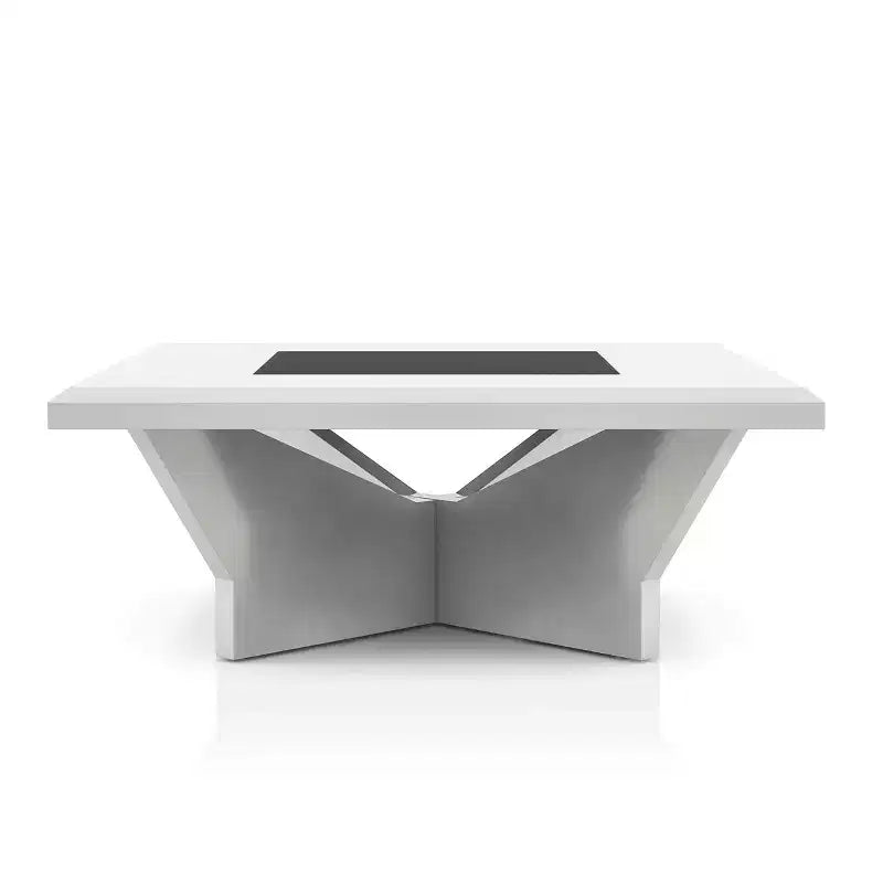Table basse miBasics Manke Square contemporaine moderne blanche