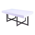 47.25" Neyo Rectangle Coffee Table with Drawers White - miBasics