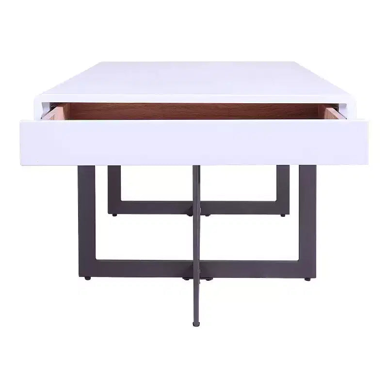 Table basse rectangulaire Neyo de 47,25 po avec tiroirs blanc - miBasics