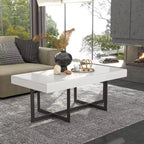 Table basse rectangulaire Neyo de 47,25 po avec tiroirs blanc - miBasics