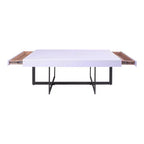 Table basse rectangulaire Neyo de 47,25 po avec tiroirs blanc - miBasics