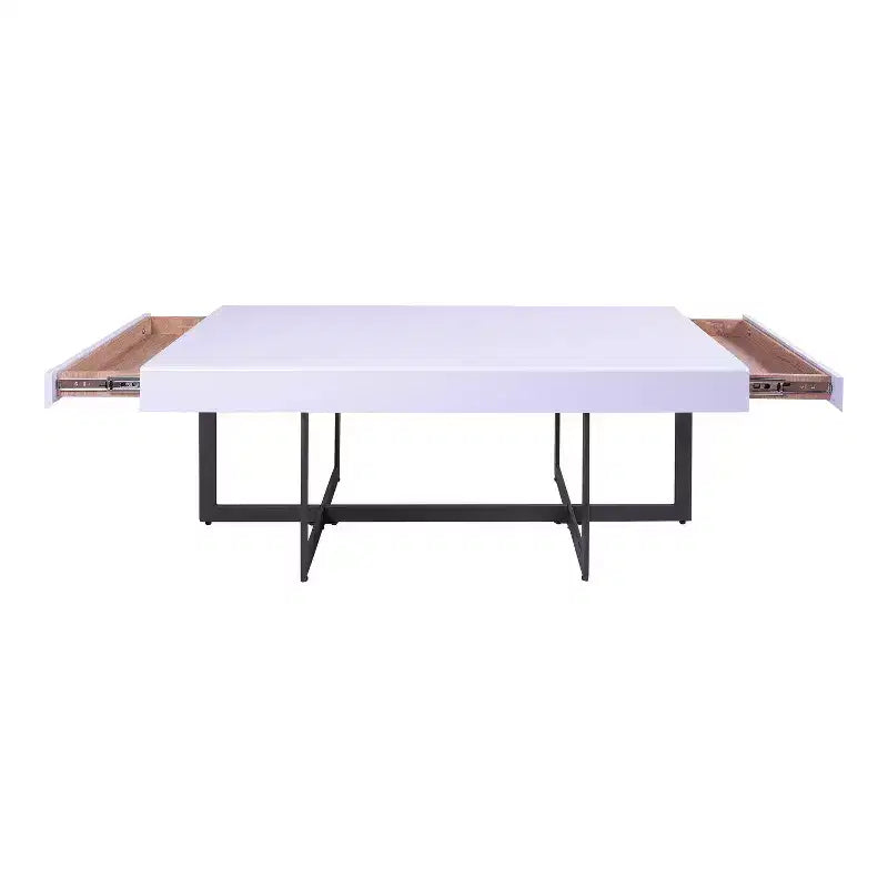 Table basse rectangulaire Neyo de 47,25 po avec tiroirs blanc - miBasics