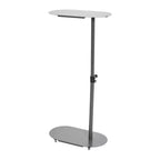 Storied Home Table d'appoint moderne réglable en forme de C, grise : Table d'appoint élégante pour canapé, cadre et plateau en acier