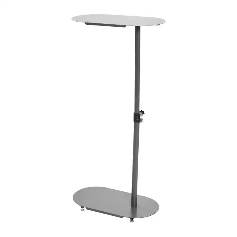 Storied Home Table d'appoint moderne réglable en forme de C, grise : Table d'appoint élégante pour canapé, cadre et plateau en acier