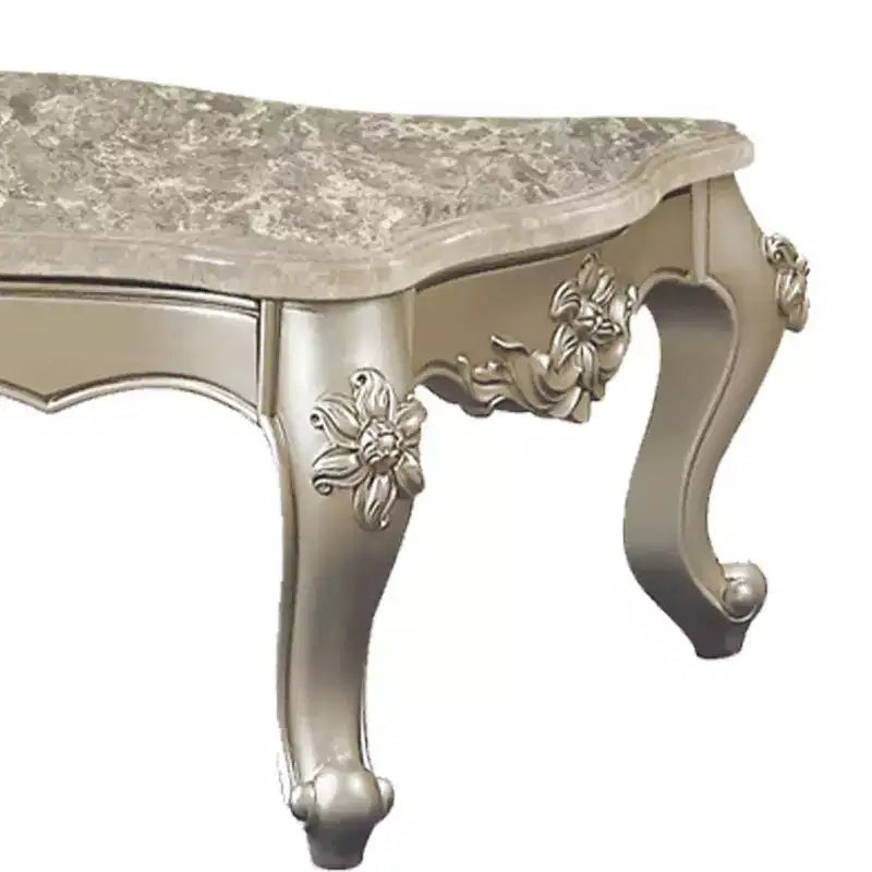 Table basse Bently 57" avec plateau en marbre et champagne - Acme Furniture
