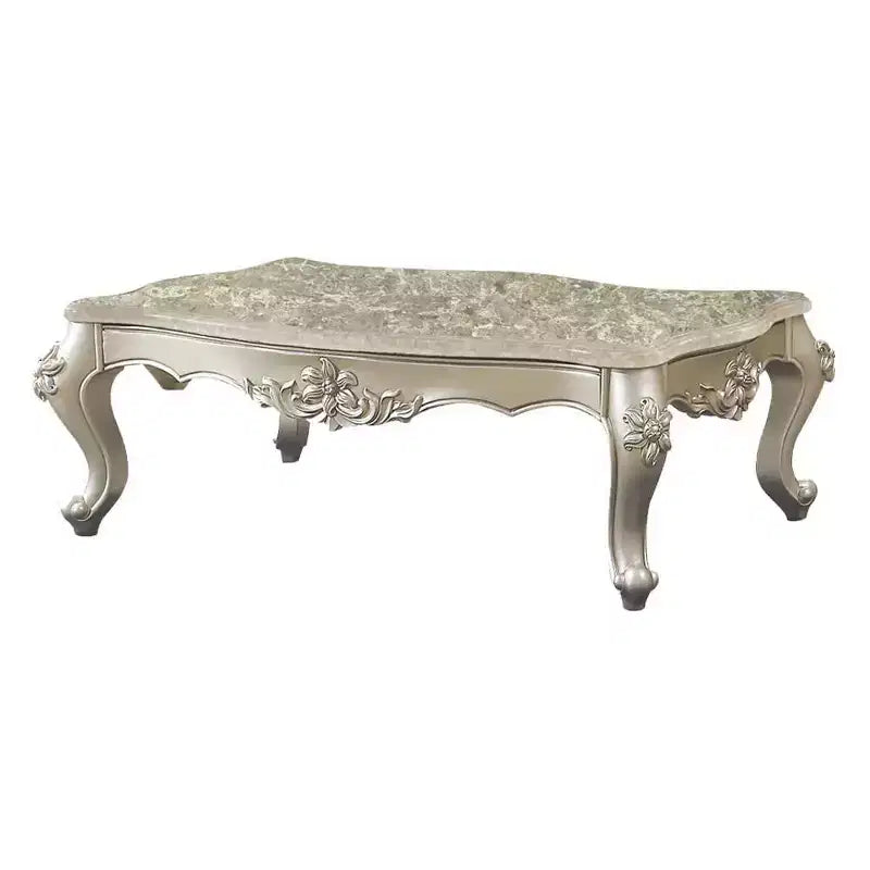 Table basse Bently 57" avec plateau en marbre et champagne - Acme Furniture